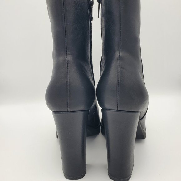 Aldo Tealith Black Leather Heel Ankle Boots size 8.5 - Picture 6 of 12